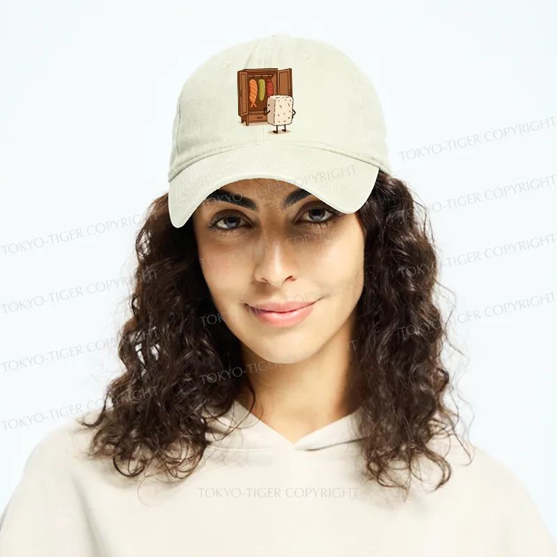 Tokyo-Tiger Sushi Pick Out Clothes Washed Cap