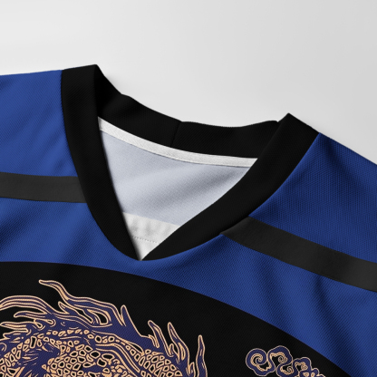 Tokyo-Tiger Oriental Cloud Dragon Long-Sleeve Hockey Jersey