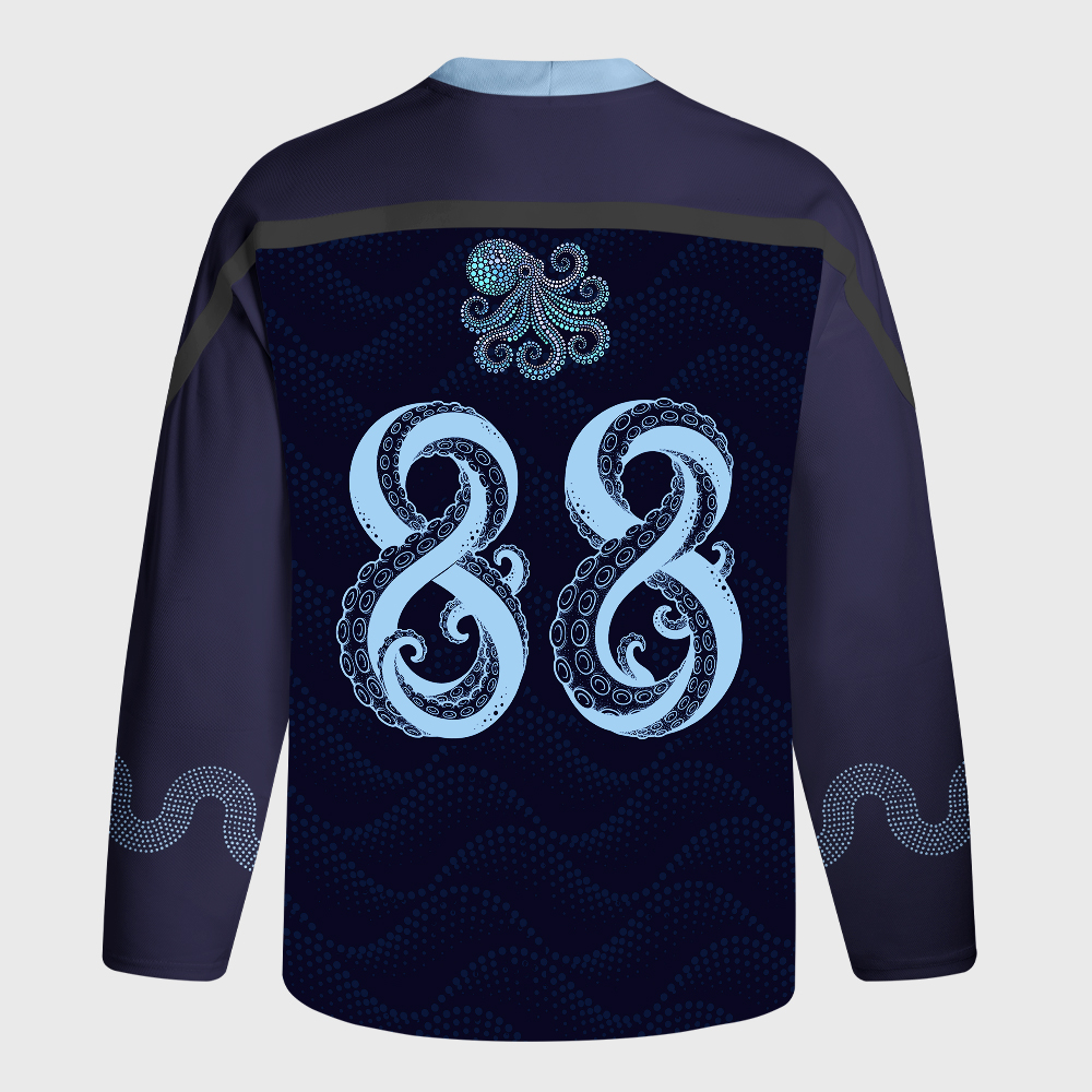 Tokyo-Tiger Tribal Octopus Long-Sleeve Hockey Jersey