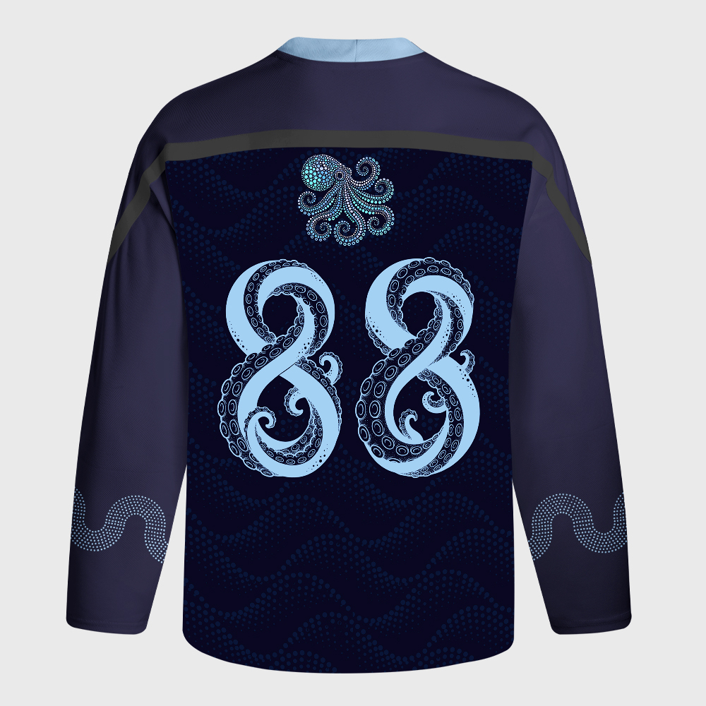 Tokyo-Tiger Tribal Octopus Long-Sleeve Hockey Jersey