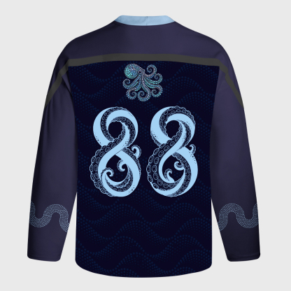 Tokyo-Tiger Tribal Octopus Long-Sleeve Hockey Jersey