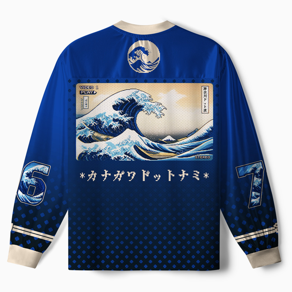 Tokyo-Tiger Pixel Wave Paneled Long Sleeve Jersey