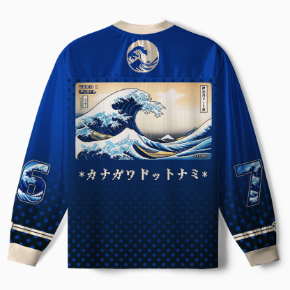 Tokyo-Tiger Pixel Wave Paneled Long Sleeve Jersey