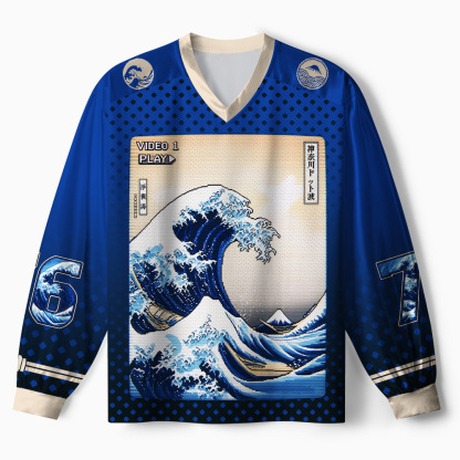 Tokyo-Tiger Pixel Wave Paneled Long Sleeve Jersey