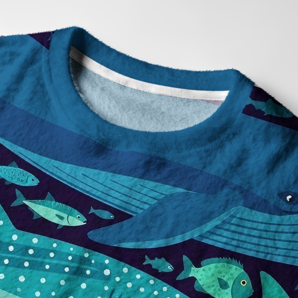 Tokyo-Tiger Deep‑Sea Parade Fuzzy Christmas Ugly Sweatshirt