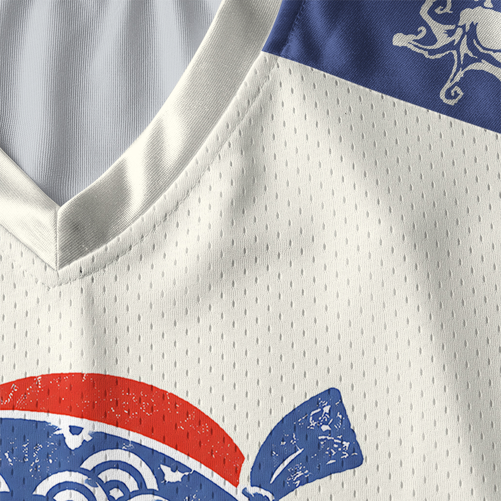 Tokyo-Tiger Japanese Retro Octopus Ramen Paneled Long Sleeve Jersey