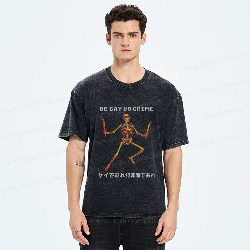 Tokyo-Tiger Funny Gay Doctor Washed T-Shirt