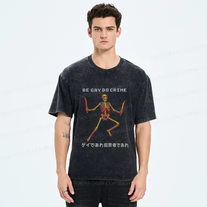 Tokyo-Tiger Funny Gay Doctor Washed T-Shirt