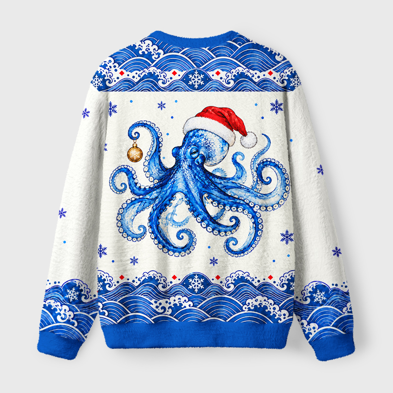Tokyo-Tiger Christmas Octopus Christmas Ugly Sweatshirt