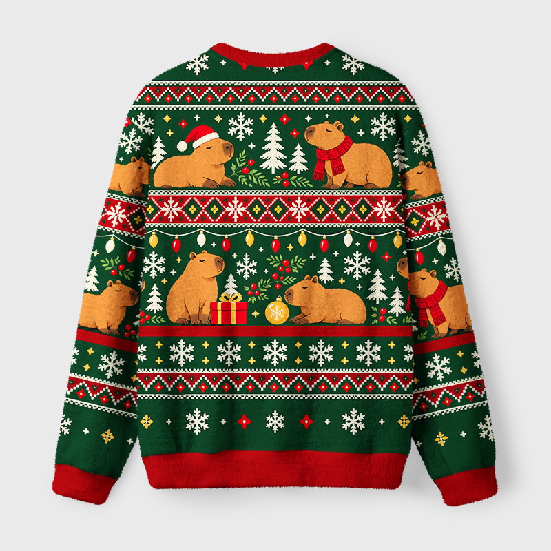 Tokyo-Tiger Funny Capybaras Christmas Ugly Sweatshirt