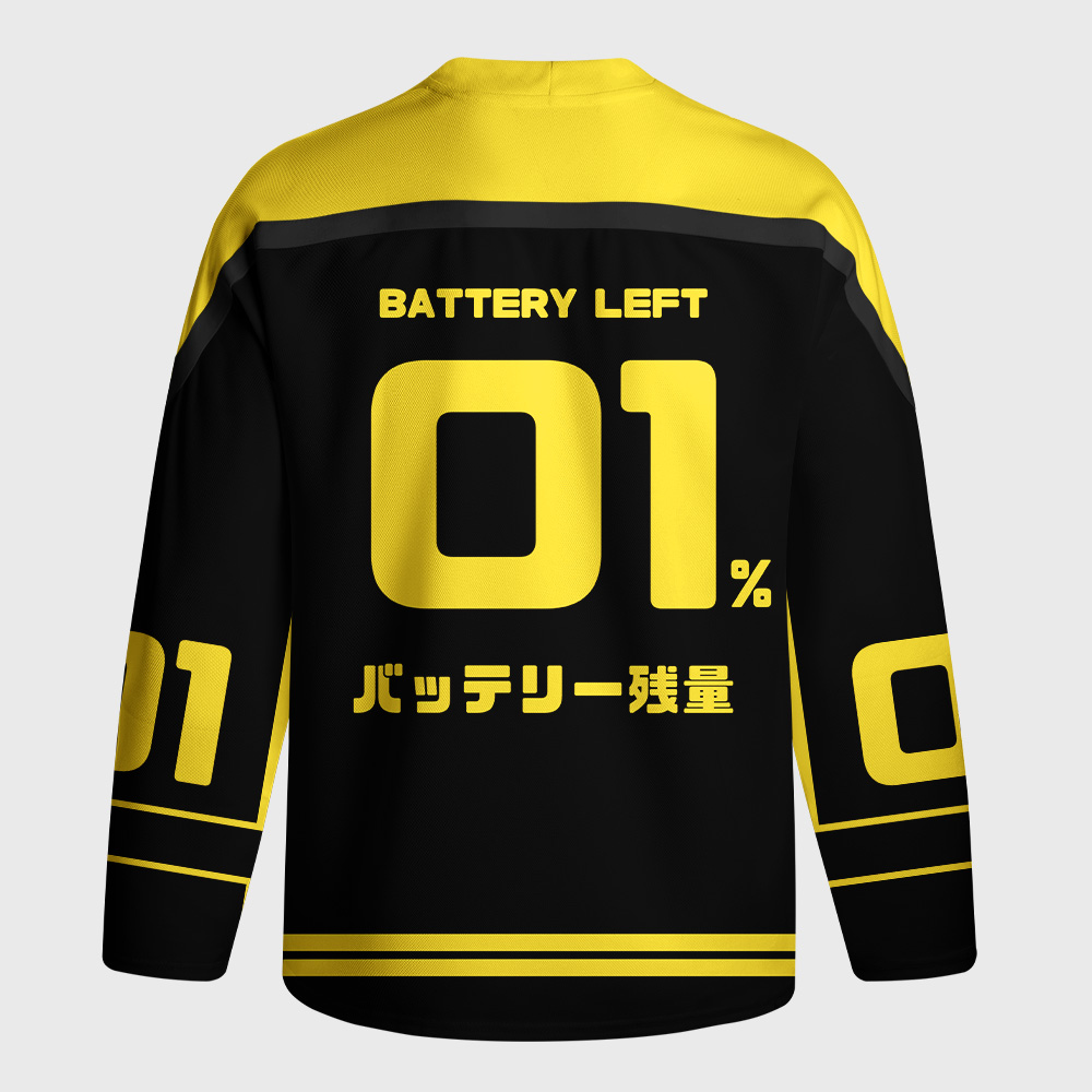 Tokyo-Tiger Funny Battery Low Long-Sleeve Hockey Jersey