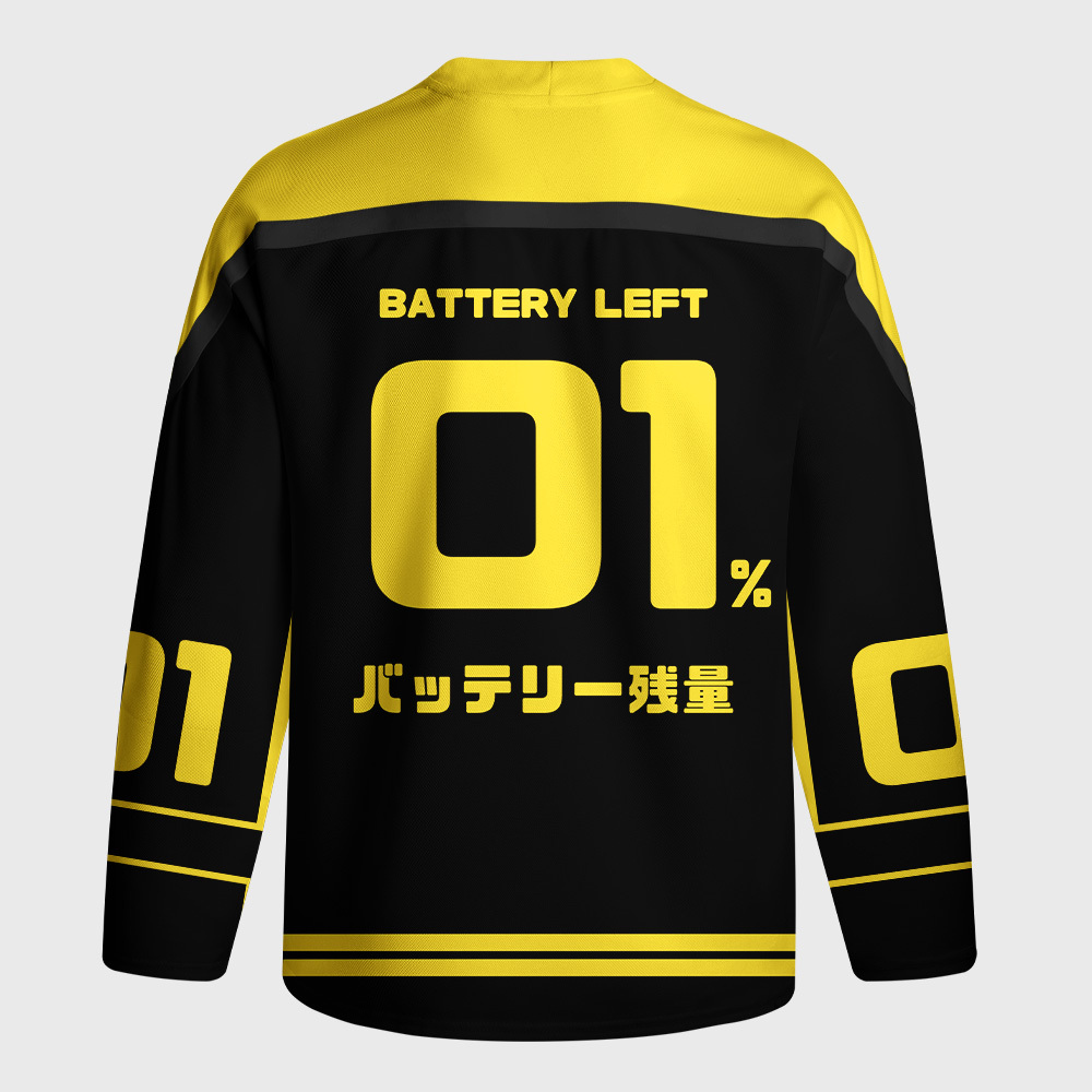 Tokyo-Tiger Funny Battery Low Long-Sleeve Hockey Jersey