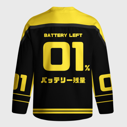 Tokyo-Tiger Funny Battery Low Long-Sleeve Hockey Jersey