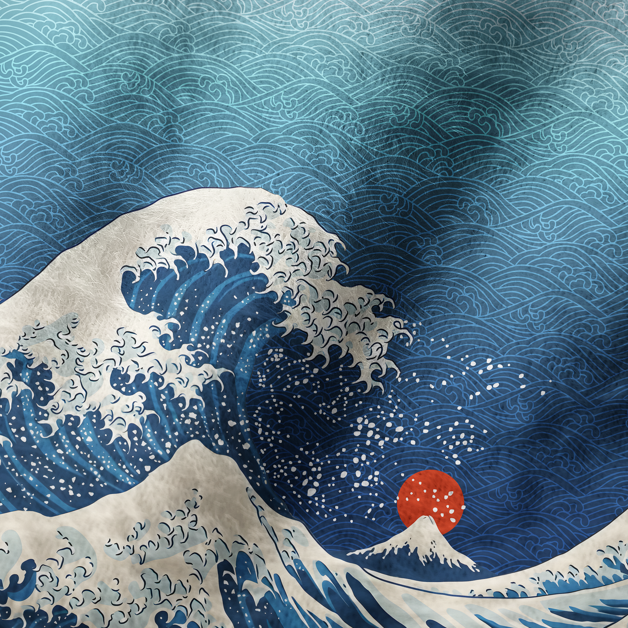Tokyo-Tiger The Great Wave Off Fuji Fuzzy Beanie