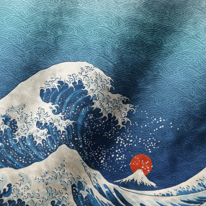 Tokyo-Tiger The Great Wave Off Fuji Fuzzy Beanie