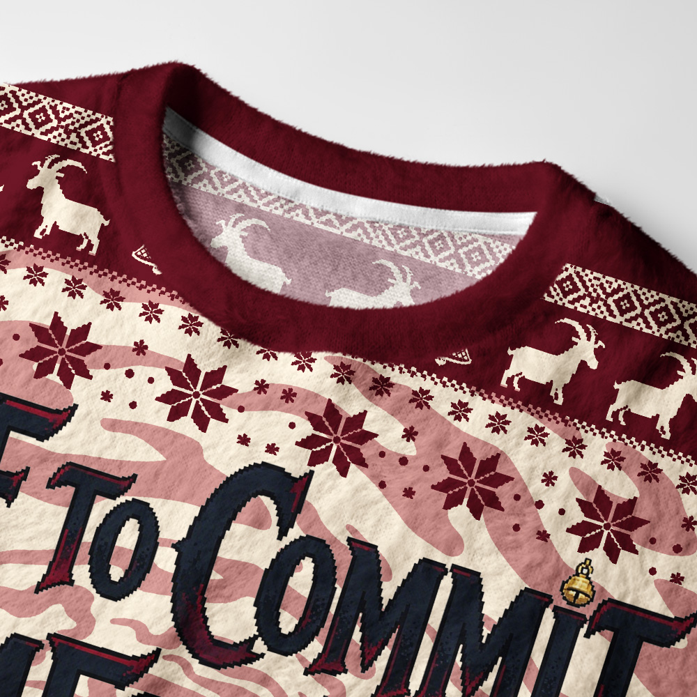 Tokyo-Tiger Krampus Tomfoolery Fuzzy Christmas Ugly Sweatshirt
