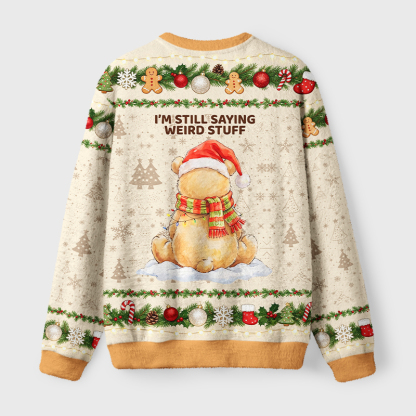 Tokyo-Tiger I Have To Say Weird Stuff Or I’ll Die Fuzzy Christmas Ugly Sweatshirt