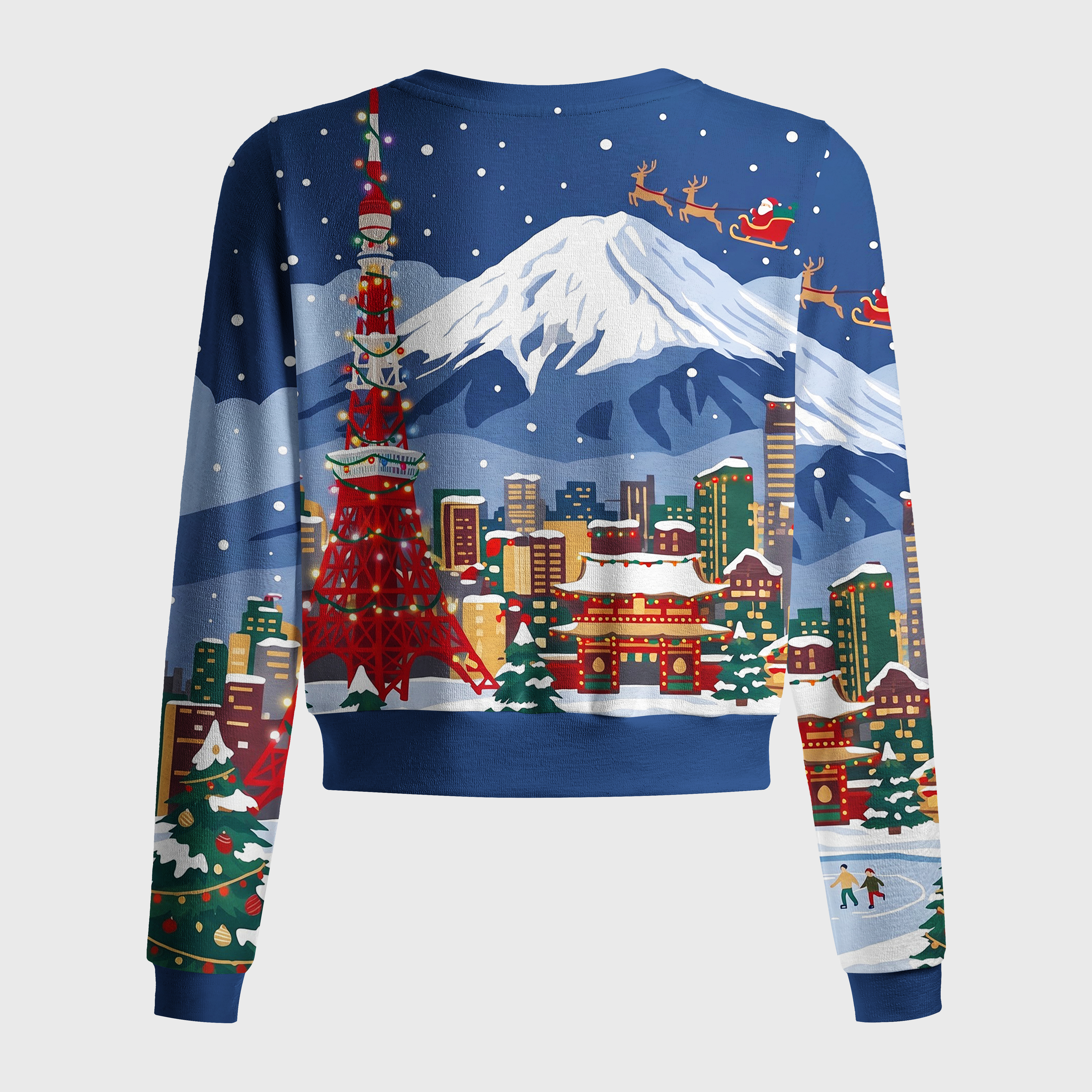 Tokyo-Tiger Snowy Tokyo Cityscape Women's Lightweight Cardigan