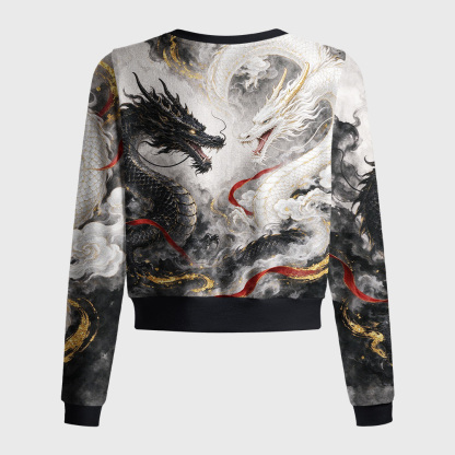 Tokyo-Tiger Yin‑Yang Twin Dragons Women's Lightweight Cardigan