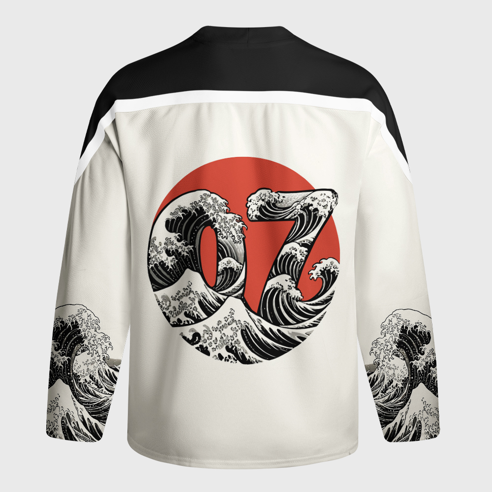 Tokyo-Tiger Focused Samurai Frog Long-Sleeve Hockey Jersey