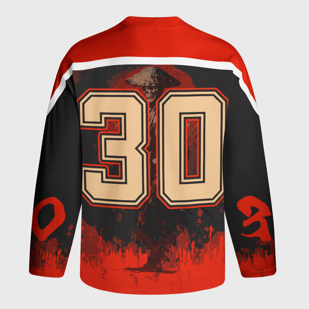 Tokyo-Tiger Ghost Samurai No.30 Long-Sleeve Hockey Jersey