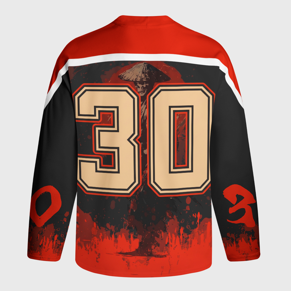 Tokyo-Tiger Ghost Samurai No.30 Long-Sleeve Hockey Jersey