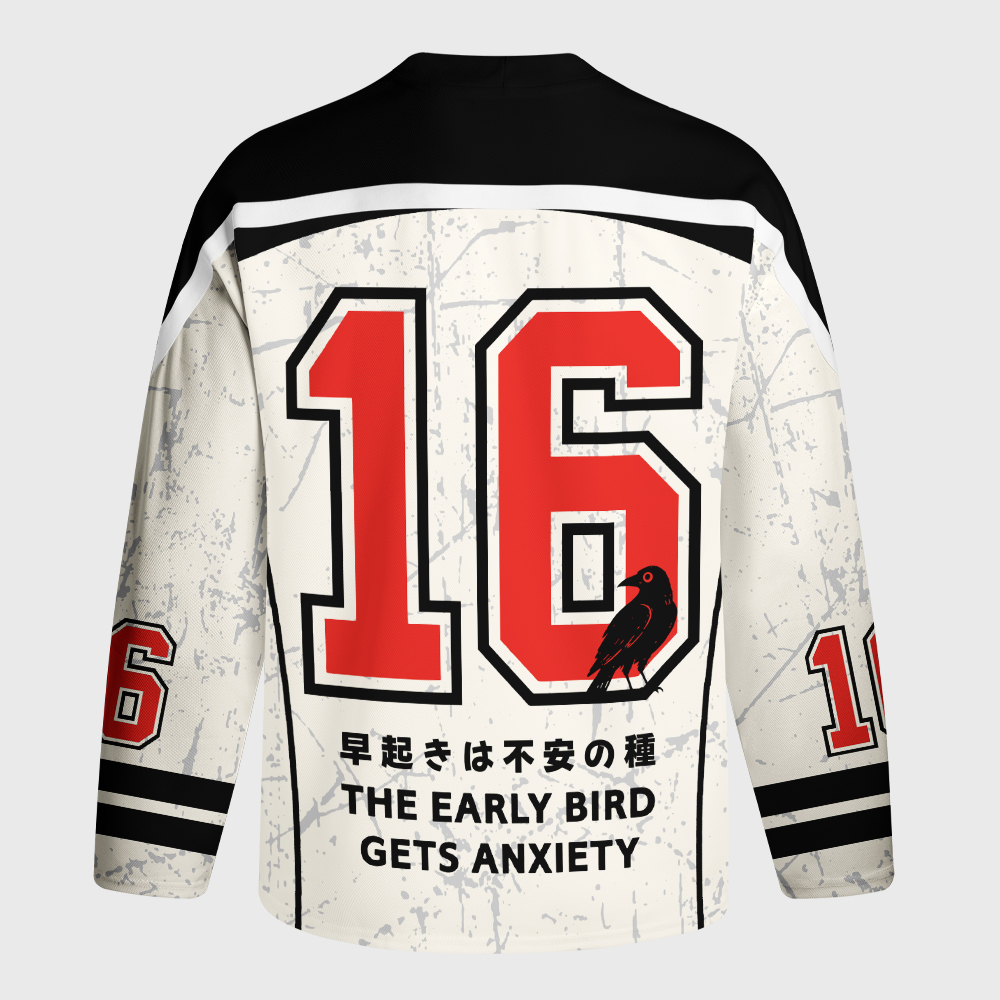 Tokyo-Tiger Funny Work Crow Meme Long-Sleeve Hockey Jersey