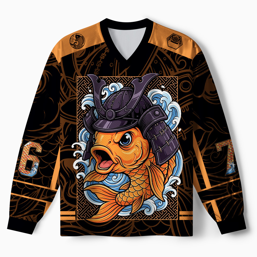 Tokyo-Tiger Samurai Koi Paneled Long Sleeve Jersey