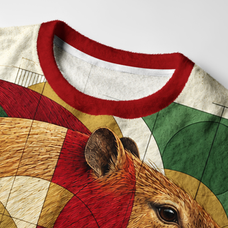 Tokyo-Tiger Abstract Capybara Christmas Ugly Sweatshirt