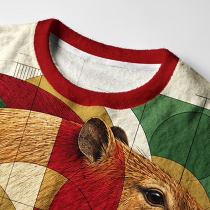 Tokyo-Tiger Abstract Capybara Christmas Ugly Sweatshirt