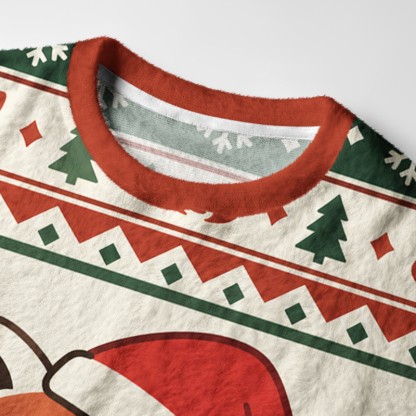 Tokyo-Tiger Red Panda Entangled In A String Of Lights Christmas Ugly Sweatshirt