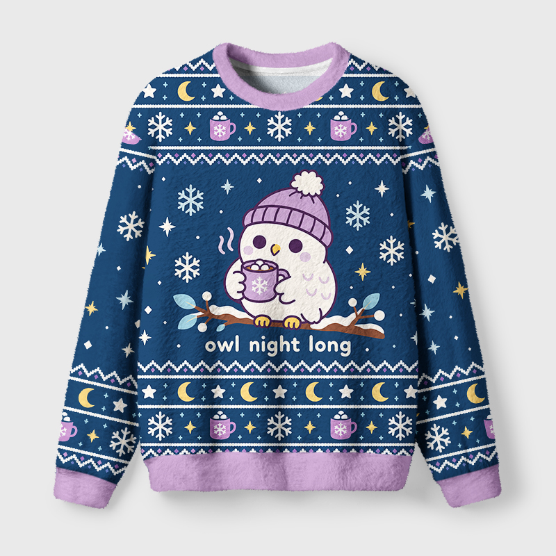 Tokyo-Tiger Winter Owl Christmas Ugly Sweatshirt