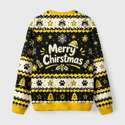 Tokyo-Tiger Dizzy Goofy Cat Fuzzy Christmas Ugly Sweatshirt