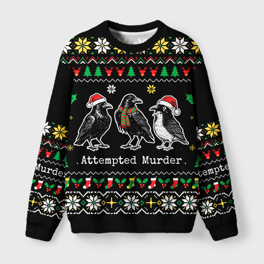 Tokyo-Tiger Attempted Murder Funny Fuzzy Christmas Ugly Sweatshirt