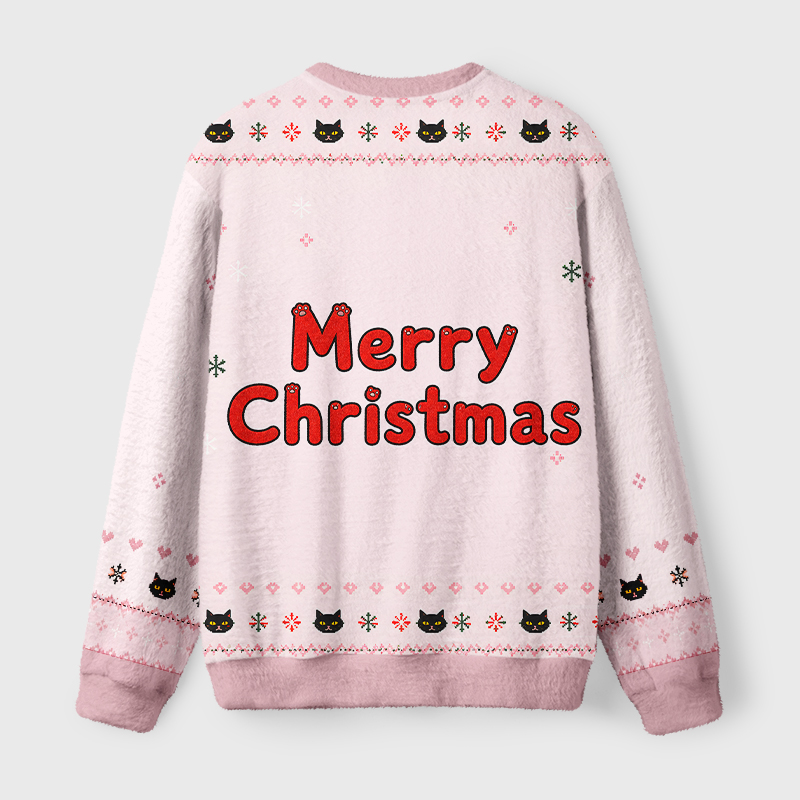 Tokyo-Tiger Cute Kitten Tree Fuzzy Christmas Ugly Sweatshirt
