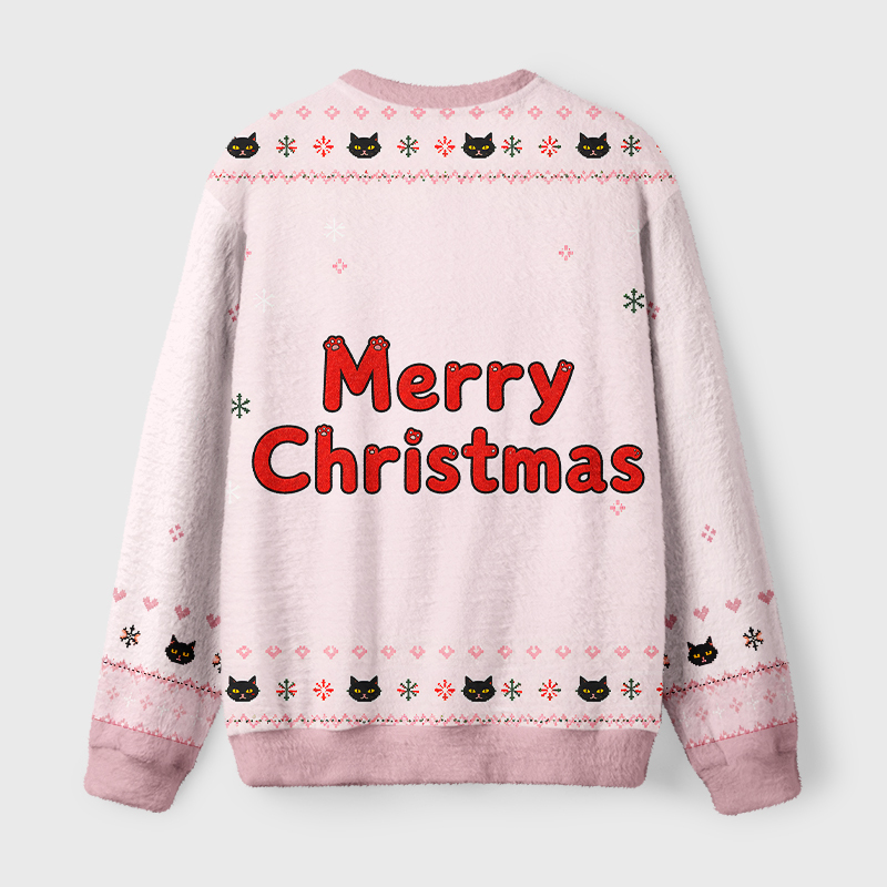 Tokyo-Tiger Cute Kitten Tree Fuzzy Christmas Ugly Sweatshirt