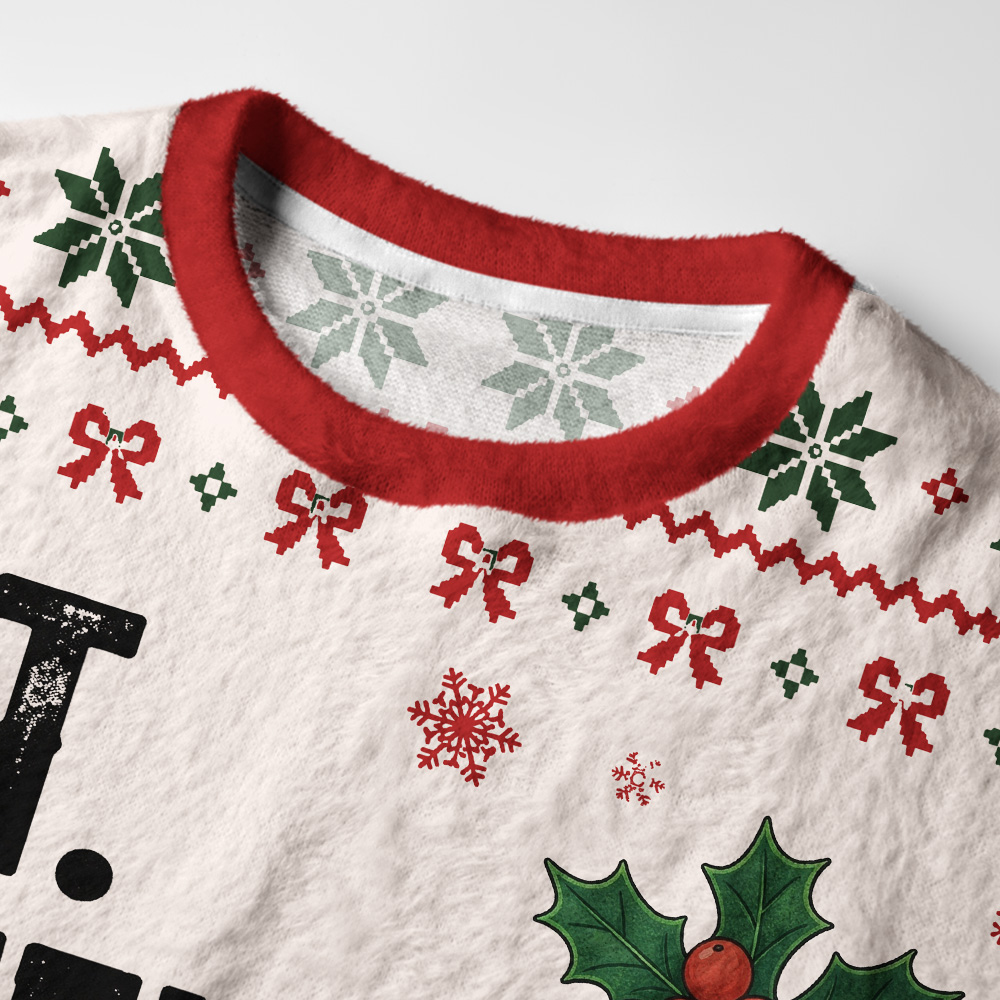 Tokyo-Tiger Christmas Daily Repeat Fuzzy Christmas Ugly Sweatshirt