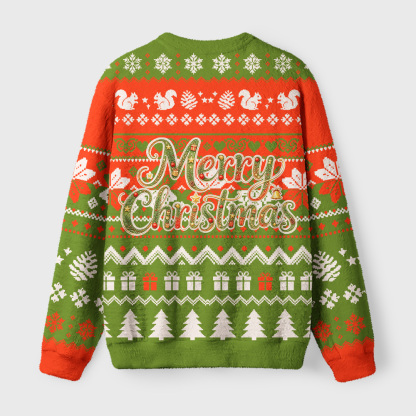 Tokyo-Tiger Cute Squirrels Christmas Fuzzy Christmas Ugly Sweatshirt