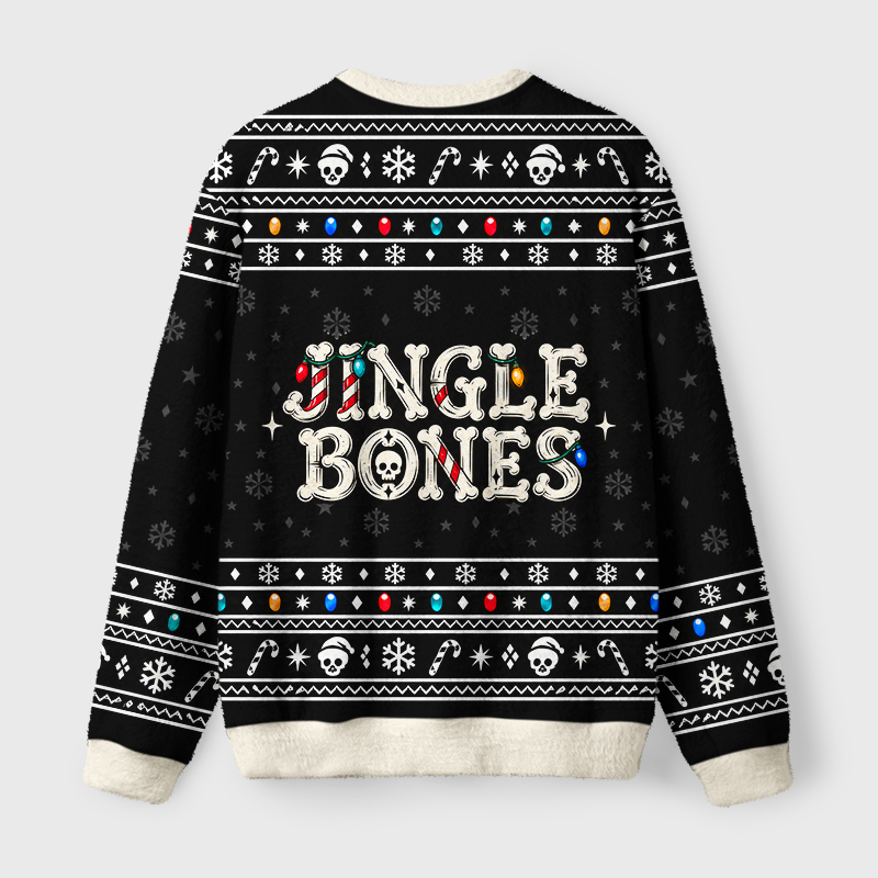 Tokyo-Tiger Skull With Lights Fuzzy Christmas Ugly Sweatshirt