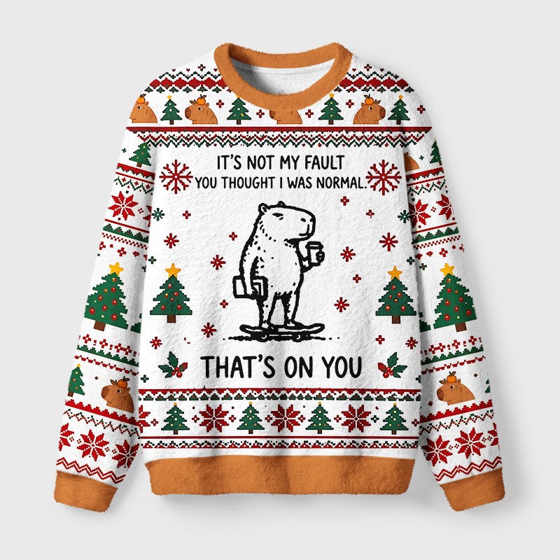 Tokyo-Tiger Funny Honest Skate Capybara Meme Fuzzy Christmas Ugly Sweatshirt