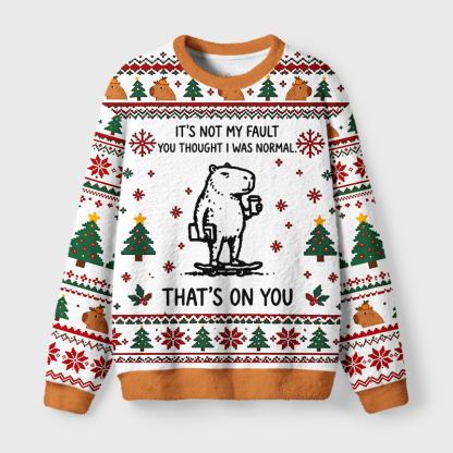 Tokyo-Tiger Funny Honest Skate Capybara Meme Fuzzy Christmas Ugly Sweatshirt