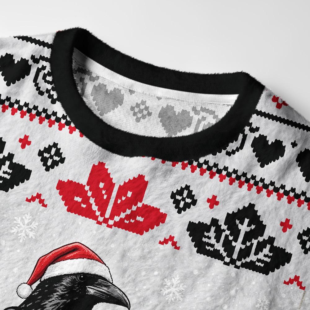 Tokyo-Tiger Attempted Murder Crows Fuzzy Christmas Ugly Sweatshirt