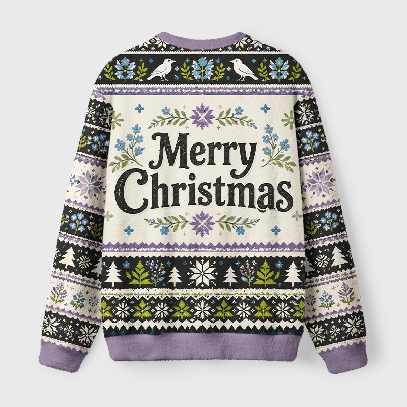 Tokyo-Tiger Funny Crow Pigeon Fuzzy Christmas Ugly Sweatshirt