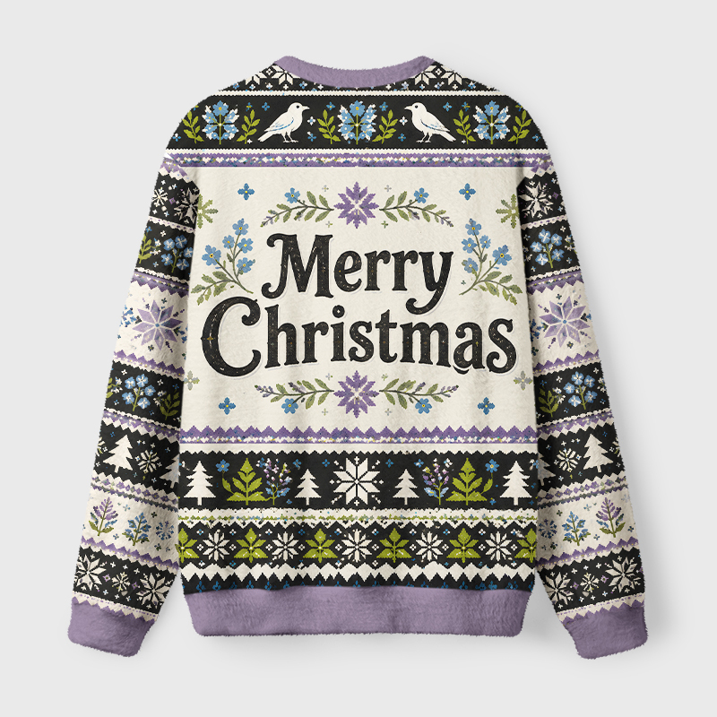 Tokyo-Tiger Funny Crow Pigeon Fuzzy Christmas Ugly Sweatshirt