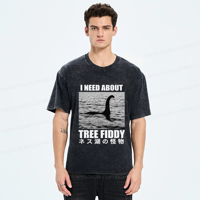 Tokyo-Tiger Loch Ness Monster Joke Washed T-Shirt