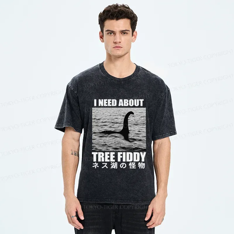 Tokyo-Tiger Loch Ness Monster Joke Washed T-Shirt