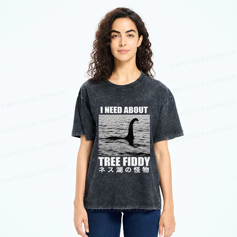 Tokyo-Tiger Loch Ness Monster Joke Washed T-Shirt