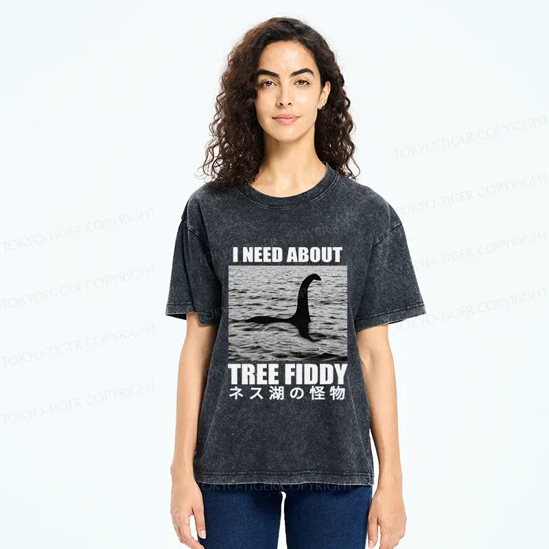 Tokyo-Tiger Loch Ness Monster Joke Washed T-Shirt