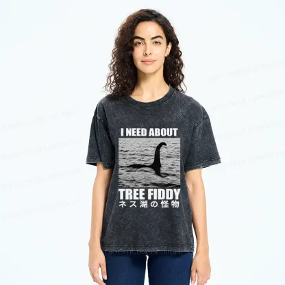 Tokyo-Tiger Loch Ness Monster Joke Washed T-Shirt