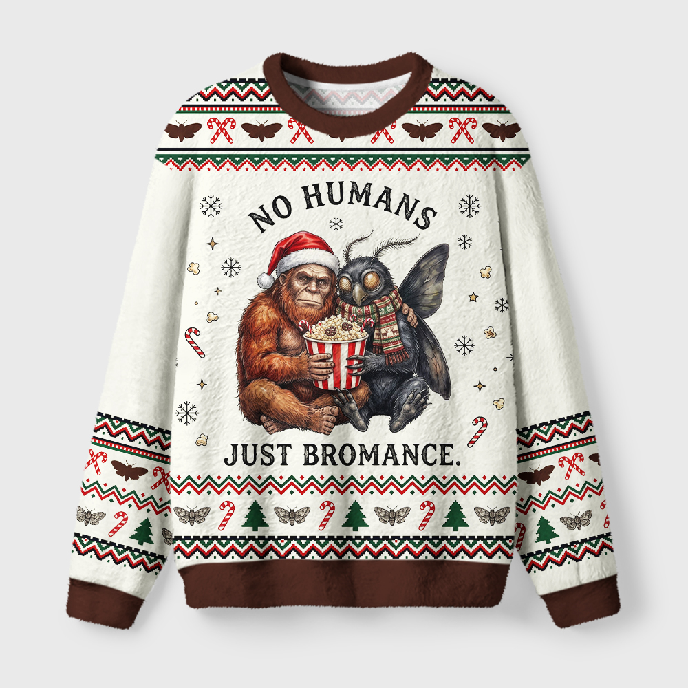 Tokyo-Tiger Monster Best Friends Fuzzy Christmas Ugly Sweatshirt